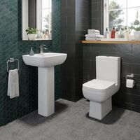 Modern Bathroom Suite 1500mm L Shaped Bath RH Screen Toilet Basin & Pedestal