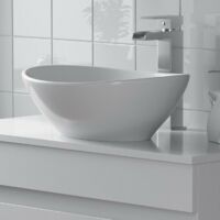 800mm Bathroom Furniture Countertop Vanity Unit Oval Basin Gloss White
