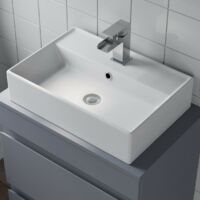 800mm Grey Bathroom Furniture Countertop Vanity Unit Rectangular Basin