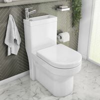 2 in 1 Toilet Basin Combo Combined Toilet and Sink Space Saving Cloakroom Unit
