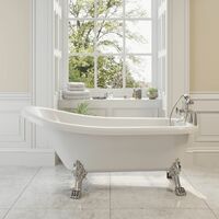 Traditional Buxton Freestanding Bath Single Ended Dragon Feet 1700 Acrylic White