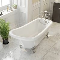Traditional Buxton Freestanding Bath Single Ended Dragon Feet 1700 Acrylic White