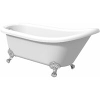 Traditional Buxton Freestanding Bath Single Ended Ball Feet 1550mm Acrylic White