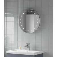 Round LED ILLUMINATED Bathroom Mirror Modern Light Mains Powered Circle 500mm - Silver