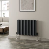 Anthracite Oval Column Designer Radiator Vertical Horizontal 600 x 780mm Double Panel