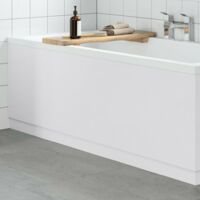 Modern Bathroom 700mm End Bath Panel 18mm MDF White Gloss Wooden Plinth Easy Cut