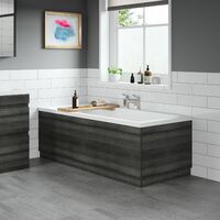 Modern Bathroom 800mm End Bath Panel 16mm MFC Charcoal Grey Wood Plinth Easy Cut