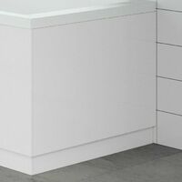 Modern Bathroom 750mm End Bath Panel 18mm MDF White Gloss Wooden Plinth Easy Cut