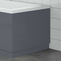 Modern Bathroom 800mm End Bath Panel 18mm MDF Grey Gloss Wooden Plinth Easy Cut
