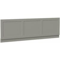 Traditional Bathroom 1700mm Front Bath Panel 18mm MDF Wood Grey Plinth Easy Cut - Grey