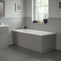 Traditional Bathroom 1800mm Front Bath Panel 18mm MDF Wood Grey Plinth Easy Cut