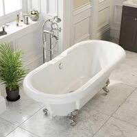 Traditional Oxford Freestanding Bath Double Ended Dragon Feet 1800 Acrylic White