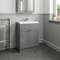 Bathroom Suite Traditional Toilet Roll Top Freestanding Bath Modern Grey Vanity