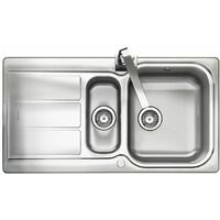 Rangemaster Glendale Kitchen Sink 1.5 Bowl Stainless Steel Inset FREE Waste Kit
