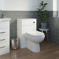 1150mm Toilet and Bathroom Vanity Unit Combined Basin Sink Furniture Gloss White - White