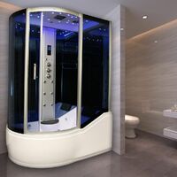Insignia Steam Shower/Bath Cabin 1700x900mm RH Quadrant Body Jets Audio Chrome