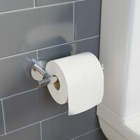 Bathroom Toilet Roll Holder Chrome Round Wall Mounted Stylish Modern