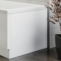Essentials Acrylic Bath End Panel Straight Square Baths Width 750mm Bathroom - White
