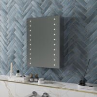 Bathroom LED Mirror Cabinet Illuminated Demister Shaver Socket IP44 600 x 450mm