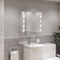 Bathroom LED Mirror Cabinet Demister Shaver Socket Aluminium IP44 600 x 650mm