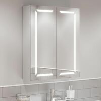 Modern Bathroom Cabinet/LED Mirror Wall Hung Illuminated Shaver Storage 600x700