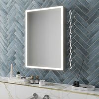 Bathroom LED Mirror Cabinet Illuminated Demister Pad Shaver Socket 700 x 500mm