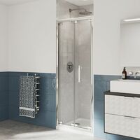 Coram Optima Cubicle Bifold Shower Door 760mm 6mm Safety Glass Chrome Enclosure