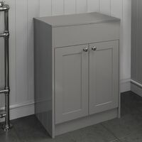 600mm Grey Traditional Bathroom Countertop Vanity Unit Floor Standing Doors