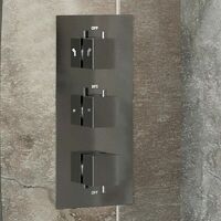 Thermostatic Square Control Concealed Shower Valve Triple Outlet Chrome Finish