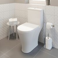 600mm Bathroom Gloss White Vanity Unit Basin Sink & Modern Close Coupled Toilet