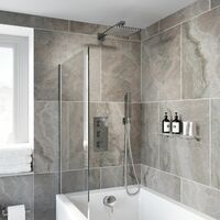 Thermostatic Square Concealed Shower Wall Mounted Handset Heads Bath Filler