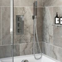 Thermostatic Square Concealed Shower Wall Mounted Handset Heads Bath Filler