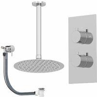 Thermostatic Concealed Round Shower Ceiling Mounted Fixed Head Bath Filler