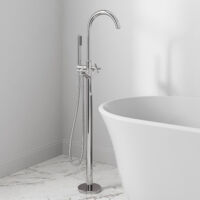 Freestanding Bathroom Tap Bath Shower Mixer Chrome Floor Mounted Free Standing