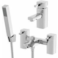Bath Shower Filler Chrome Spout Hot Basin Sink Lever Mixer Tap Mixer Taps Square