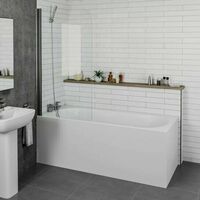 Gloss Grey Bathroom Suite 1700mm Straight Bath Toilet Sink Basin Vanity Unit