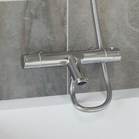 Bathroom Chrome Thermostatic Bath Shower Mixer Valve Single Head Wall Mounted