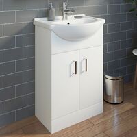 Complete Bathroom Suite RH L Shaped Bath Vanity Unit BTW Toilet Tap Basin Set - White