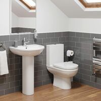 1700mm Complete Bathroom Suite Bath Shower Toilet Basin Pedestal Taps Screen