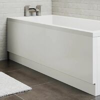 1700mm Single Ended Bathroom Suite Bath Shower Toilet Pedestal Basin Taps Screen