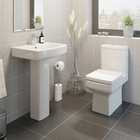 Complete Bathroom Suite 1700mm Shower Bath Toilet Basin Pedestal Taps Screen