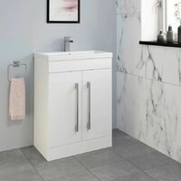 L Shaped Bathroom Suite RH 1600 Bath Screen Toilet Basin Sink Vanity Unit White