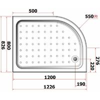 Coram Coratech Shower Tray Easy Plumb Offset Quadrant 1200 x 800 Left Entry
