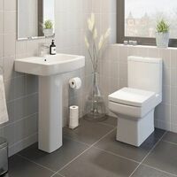 Bathroom Suite Toilet Basin Sink Full Pedestal 1800 mm Single Ended Bath Modern