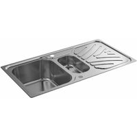Kohler Ease Inset Stainless Steel Kitchen Sink 1.5 Bowl Waste 950 x 500 mm