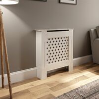 Modern MDF Radiator Cover Wall Cabinet X Small Wood White Diamond Style Pre Cut