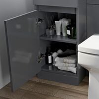 Bathroom Vanity Unit Basin Sink 900mm Toilet Combined Furniture Left Hand Grey