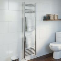 Modern Bathroom 1600 x 450mm Heated Towel Rail Radiator Straight Chrome 22 Rails - Silver