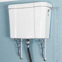 Traditional Cloakroom High Level Toilet Cistern White Ceramic Bathroom