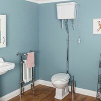 Traditional Cloakroom High Level Toilet Cistern White Ceramic Bathroom